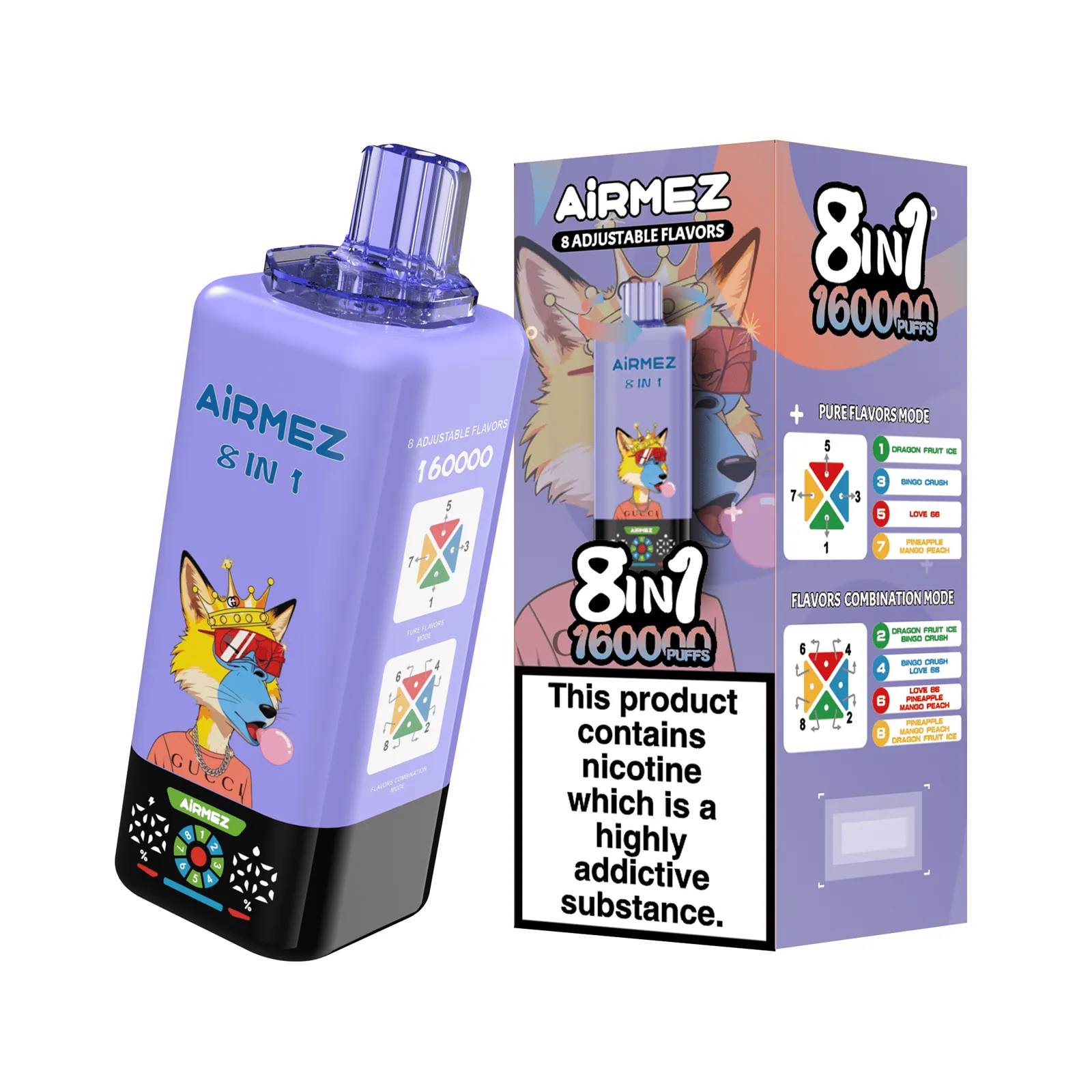 Airmez FOX 8 IN 1 160000 puffs 3 Airmez FOX 8 IN 1 160000 puffs 3