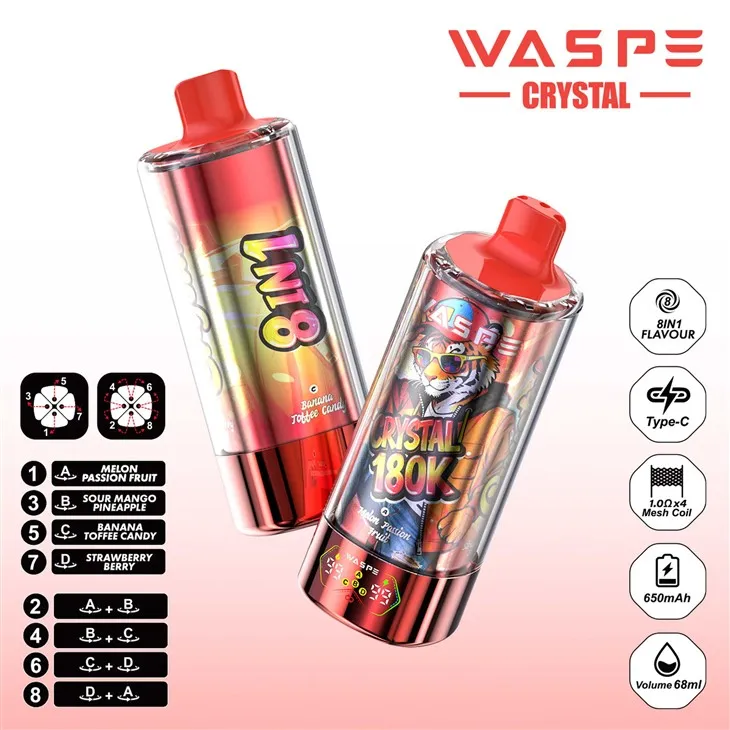 Waspe Crystal 8 in 1 180K Puffs